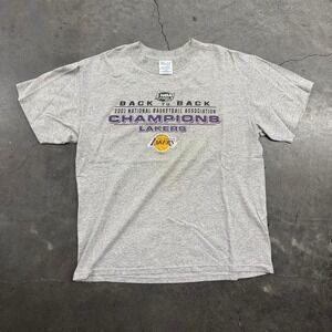 Grey and purple Los Angeles‎ Lakers 2001 NBA Champions tee